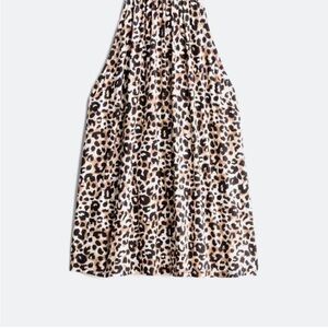 Leopard Print A-Line Women’s Skirt - Beige Black
